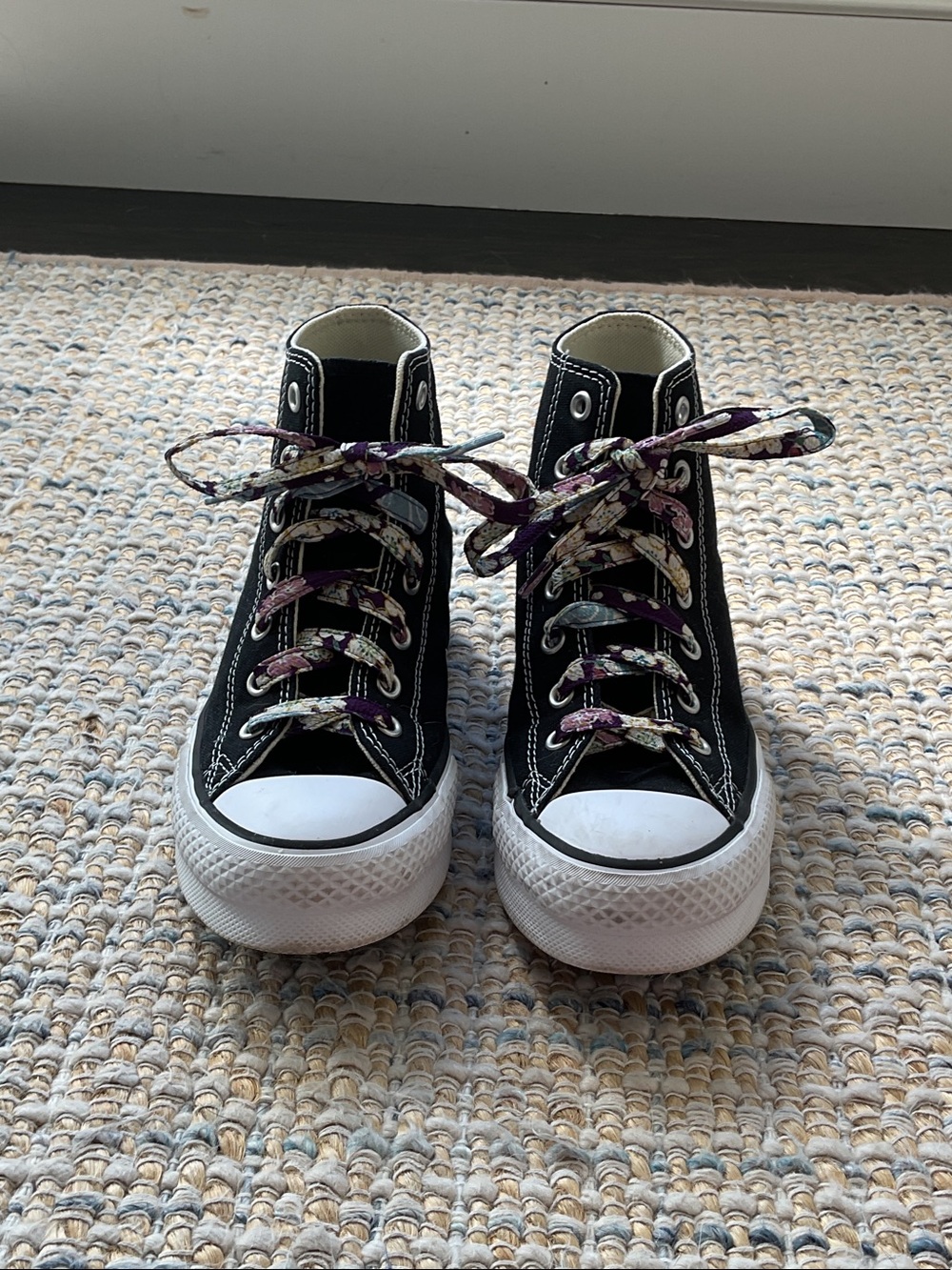 Converse Kids Black High-Top Canvas Sneakers with Japanese Laces